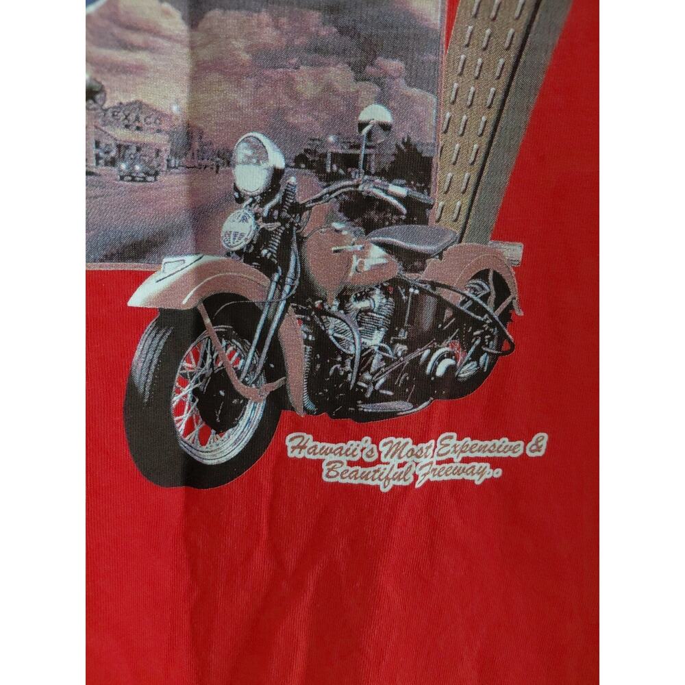 VTG Motorcycle T Shirt HAWAIIAN Intersate H3 Cruiser Bike Large USA Biker OOAK - Picture 3 of 10